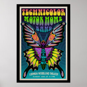 Vintag Look Psychedelic Butterfly TMH Konzert Poster