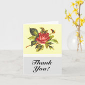 Vintag Look Rose Blume, "Danke!" Karte (Gelbe Blume)
