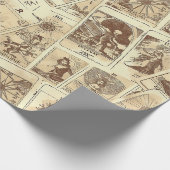 Vintag Look Sepia Tarot Cards Geschenkpapier (Ecke)