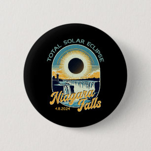 Vintag Look Total Solar Eclipse Niagara Falls Button