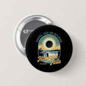 Vintag Look Total Solar Eclipse Niagara Falls Button (Vorne & Hinten)