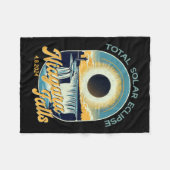 Vintag Look Total Solar Eclipse Niagara Falls Fleecedecke (Vorderseite (Horizontal))