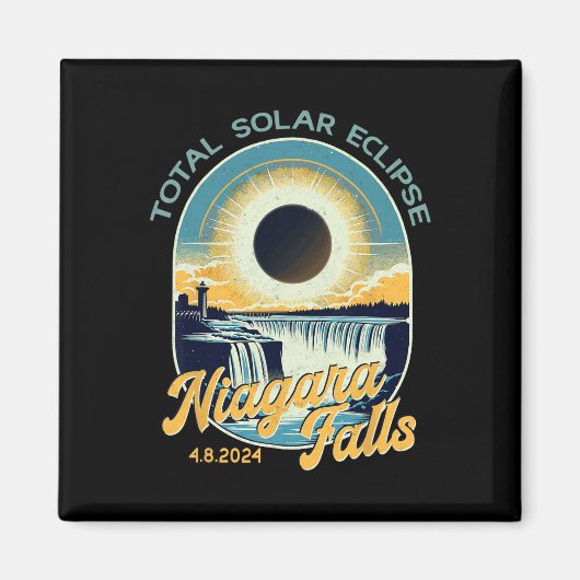 Vintag Look Total Solar Eclipse Niagara Falls Magnet (Vorne)