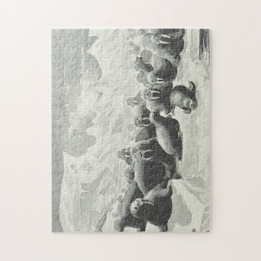 Vintag Look Walrus Herd Puzzle (Vertikal)