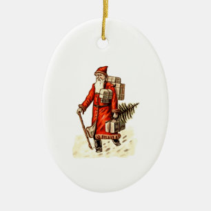 Vintag Look Weihnachtsmann Keramik Ornament