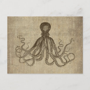 Vintag Lord Bodner Octopus Triptych Postkarte