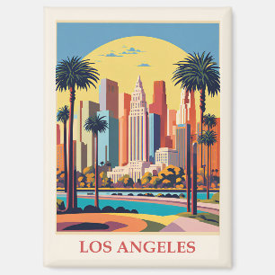 Vintag Los Angeles California City Skyline Travel Magnet