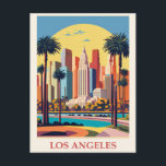 Vintag Los Angeles California City Skyline Travel Postkarte<br><div class="desc">Jeder würde Liebe,  diese Vintage Reise Postkarte mit einer Retro-Abbildung der Stadt Skyline von Los Angeles im Staat von Kalifornien zu erhalten!</div>