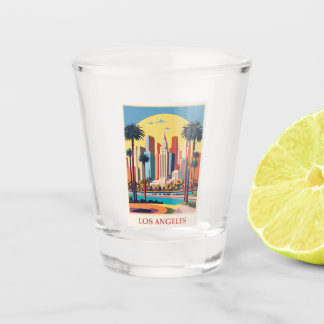 Vintag Los Angeles California City Skyline Travel Schnapsglas
