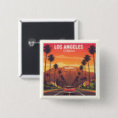 Vintag Los Angeles Kalifornien Button (Vorne & Hinten)