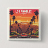 Vintag Los Angeles Kalifornien Button (Vorderseite)