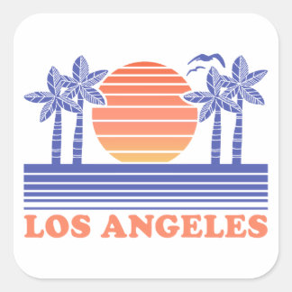 Vintag Los Angeles Kalifornien Quadratischer Aufkleber