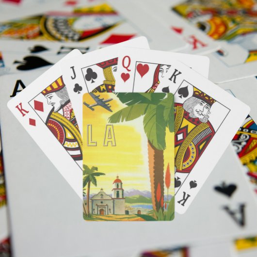 Vintag Los Angeles, Mission Kaliforniens mit Palm Spielkarten