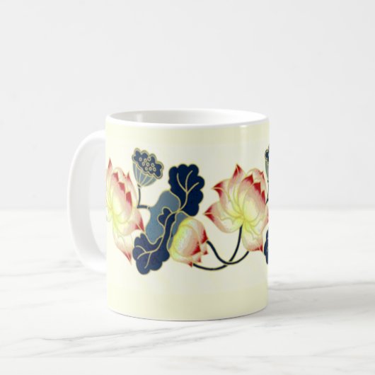 Vintag Lotus Blossom Kaffeetasse (Vorderseite Links)