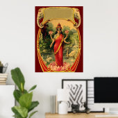 Vintag Lotus Blume Hindu Goddess Lakshmi Poster (Heimbüro)