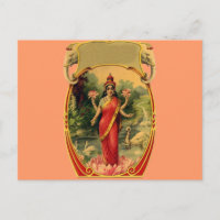 Vintag Lotus Blume Hindu Goddess Lakshmi