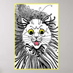 Vintag Louis Wain Art Nouveau Cat Poster