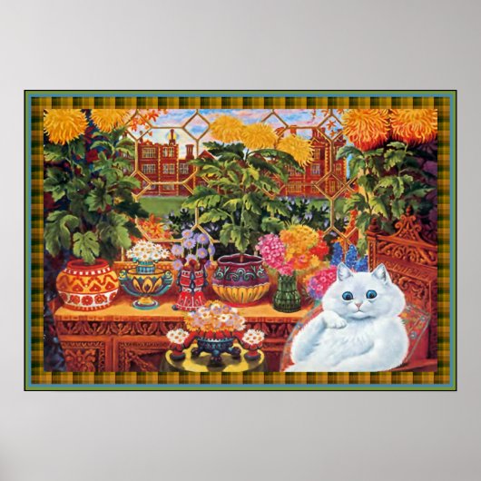 Vintag Louis Wain Blume Lover Cat Poster Print (Vorne)