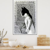 Vintag Louis Wain Book Lover Cat Art Poster (Küche)