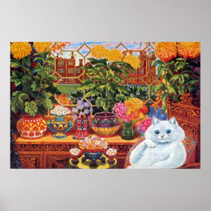 Vintag Louis Wain Botanist Cat Art Poster