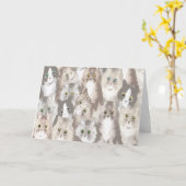 Vintag Louis Wain Cat Card Karte (Gelbe Blume)