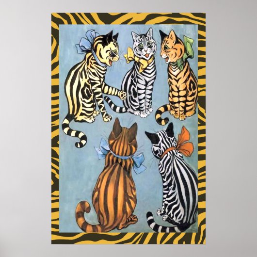 Vintag Louis Wain Cat Pals Poster Print (Vorne)