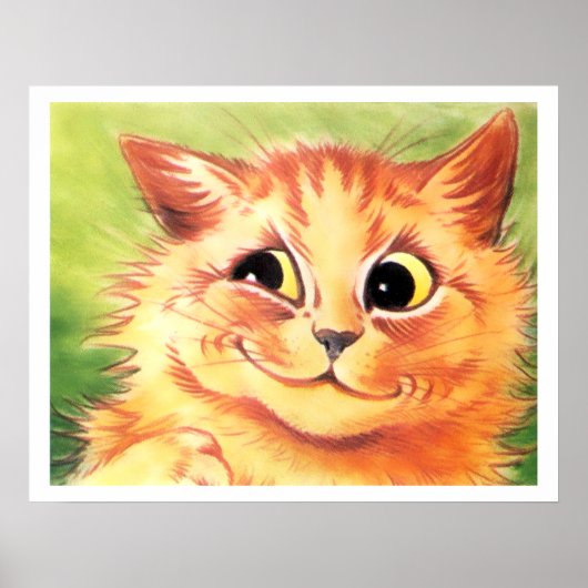 Vintag Louis Wain lächelnd Ginger Cat Poster Print (Vorne)