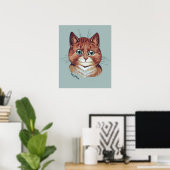 Vintag Louis Wain Orange Tabby Cat Poster (Heimbüro)