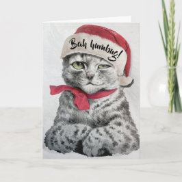 Vintag Louis Wain Santa Tabby Cat Art Feiertagskarte
