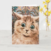 Vintag Louis Wain Wallpaper Cat Card Karte (Gelbe Blume)