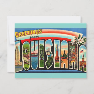 Vintag Louisiana Grußkarte Postkarte