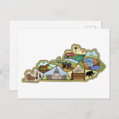 Vintag Louisville Lexington Kentucky Map Postkarte (Vorne/Hinten)