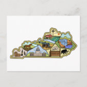 Vintag Louisville Lexington Kentucky Map Postkarte (Vorderseite)