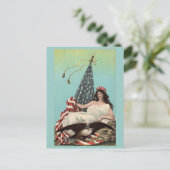 Vintag Lounging Lady Liberty Postkarte (Stehend Vorderseite)