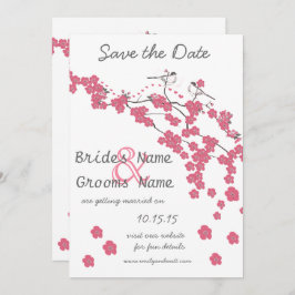 Vintag Love Bird Cherry Blossom Save the Date Einladung