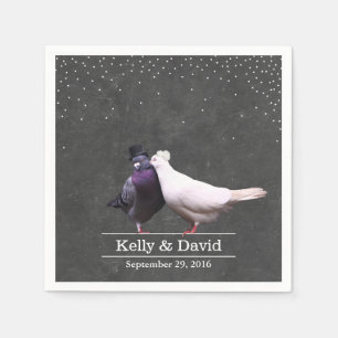 Vintag Love Birds Confetti Chalkboard Hochzeit Serviette