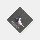 Vintag Love Birds Confetti Chalkboard Hochzeit Serviette (Ecke)