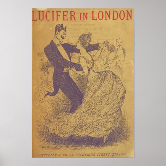 Vintag Lucifer in London Illustration Poster (Vorne)