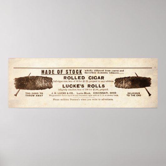 Vintag Lucke's Cigars Ad von 1899 Poster (Vorne)