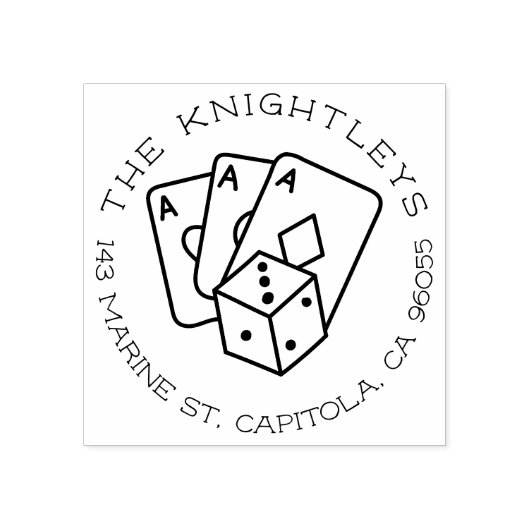 Vintag Lucky Ace Tattoo Rücksendeadresse Gummistempel (Prägung)