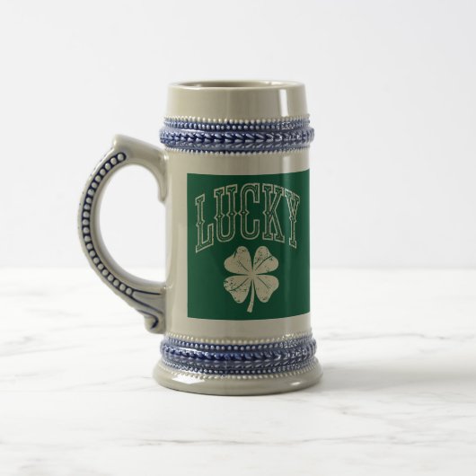 Vintag Lucky Clover St Patrick's Day Bierglas (Links)