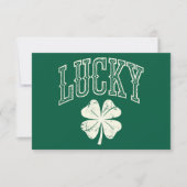 Vintag Lucky Clover St Patrick's Day Dankeskarte (Vorderseite)