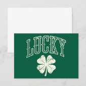 Vintag Lucky Clover St Patrick's Day Dankeskarte (Vorne/Hinten)