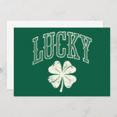 Vintag Lucky Clover St Patrick's Day Einladung (Vorne/Hinten)