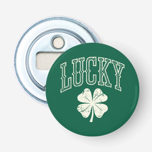 Vintag Lucky Clover St Patrick's Day Flaschenöffner (Vorderseite)