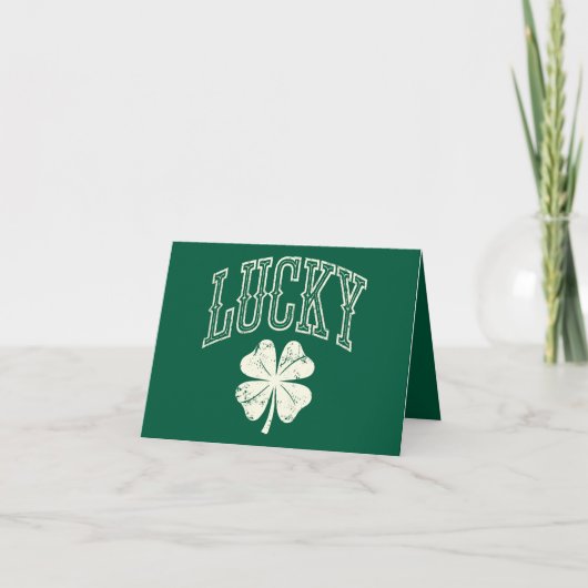 Vintag Lucky Clover St Patrick's Day Karte (Vorderseite)