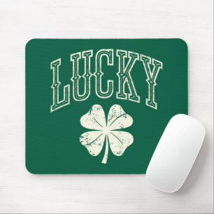 Vintag Lucky Clover St Patrick's Day Mousepad