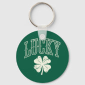 Vintag Lucky Clover St Patrick's Day Schlüsselanhänger (Vorderseite)