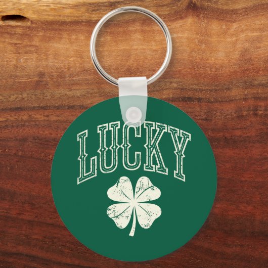 Vintag Lucky Clover St Patrick's Day Schlüsselanhänger (Vorderseite)