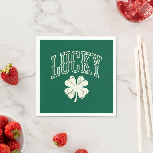 Vintag Lucky Clover St Patrick's Day Serviette (Beispiel)
